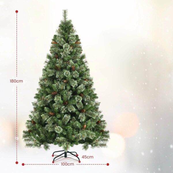 Umetno božično drevo z 61 borovimi storži | 180 cm