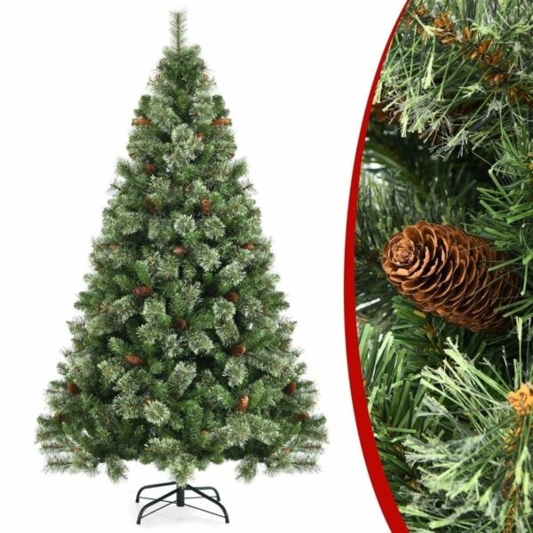 Umetno božično drevo z 61 borovimi storži | 180 cm