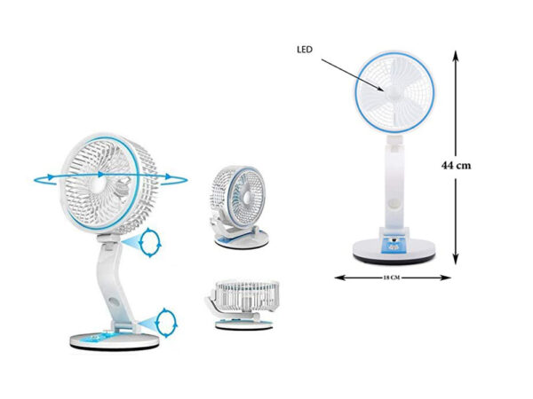 Prenosni zložljivi ventilator + LED svetilka