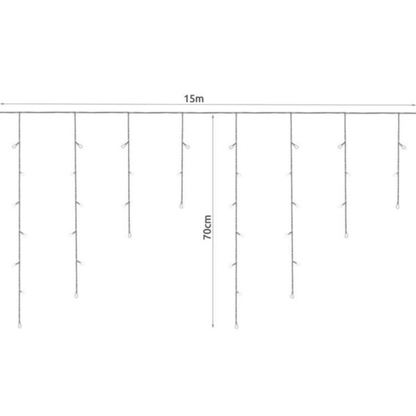 Božična svetlobna zavesa, hladno bela | 11520