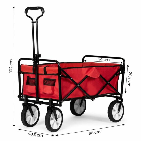 Zložljivi vrtni voziček, rdeč, 100 l | do 80 kg