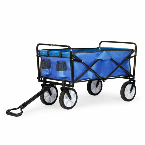 Zložljivi vrtni voziček, modri, 100 l | do 80 kg