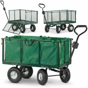 Voziček za prevoz vrtnin - 450 kg | ponjava z ročaji
