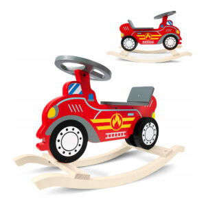 Leseno gugalno vozilo | gasilec - z gugalnico otroci vadijo občutek za ravnotežje in motorično koordinacijo, vadijo koncentracijo.