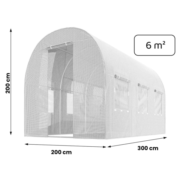 Folija za vrtni potilunel, 2x3m, bela | 6m2