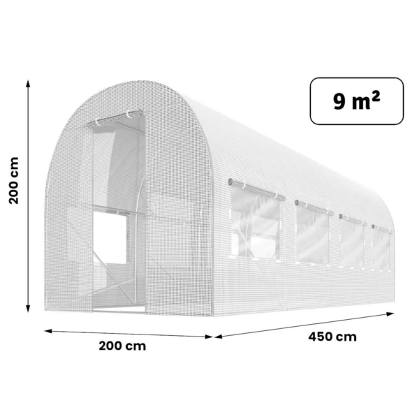 Folija za vrtni potilunel, 2x4,5 m, bela | 9m2