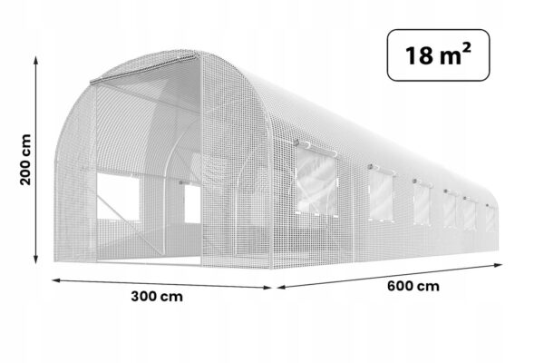 Folija za vrtni potilunel, 3x6m, bela | 18m2