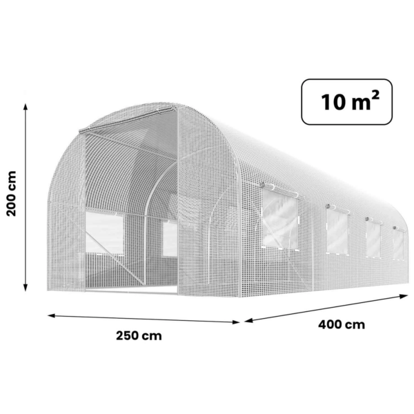 Folija za vrtni potilunel, 4x2,5 m, bela | 10m2