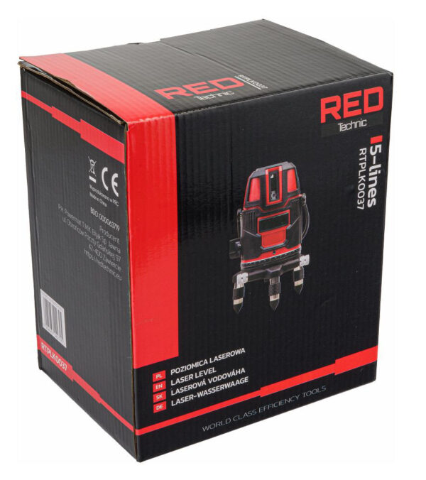 Križni laser rdeč RTPLK0037, 360 stopinj | RED TECHNIC