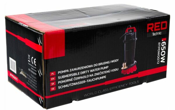 Ponorna vodna črpalka RTPDW0072, 650W, 8000 l/h | RED TECHNIC