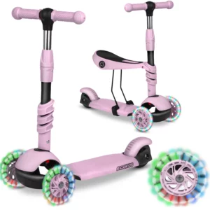 Trikolesni skuter je primeren za zabavo za vse otroke. Ta skuter omogoča, da ga upravljate z uravnoteženjem telesa, ne da bi obračali krmilo.