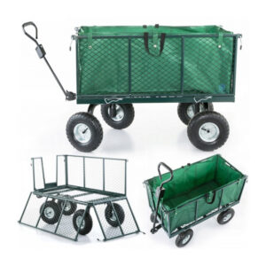 Vrtni transportni voziček - 450 kg | ponjava z ročaji, funkcija 3v1 za prevoz težkega ali razsutega materiala, stabilna konstrukcija, ponjava z ročaji.