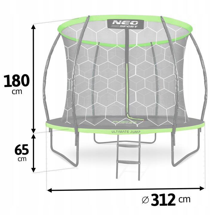 Vrtni trampolin, profiliran, 312 cm | Neo-sport