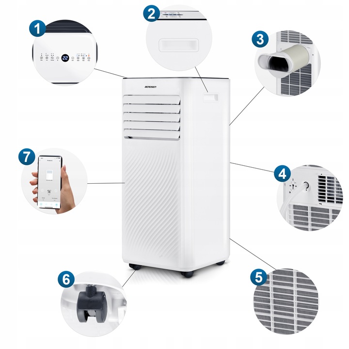 Prenosna klimatska naprava Berdsen BD-582, 2600 W | Berdsen