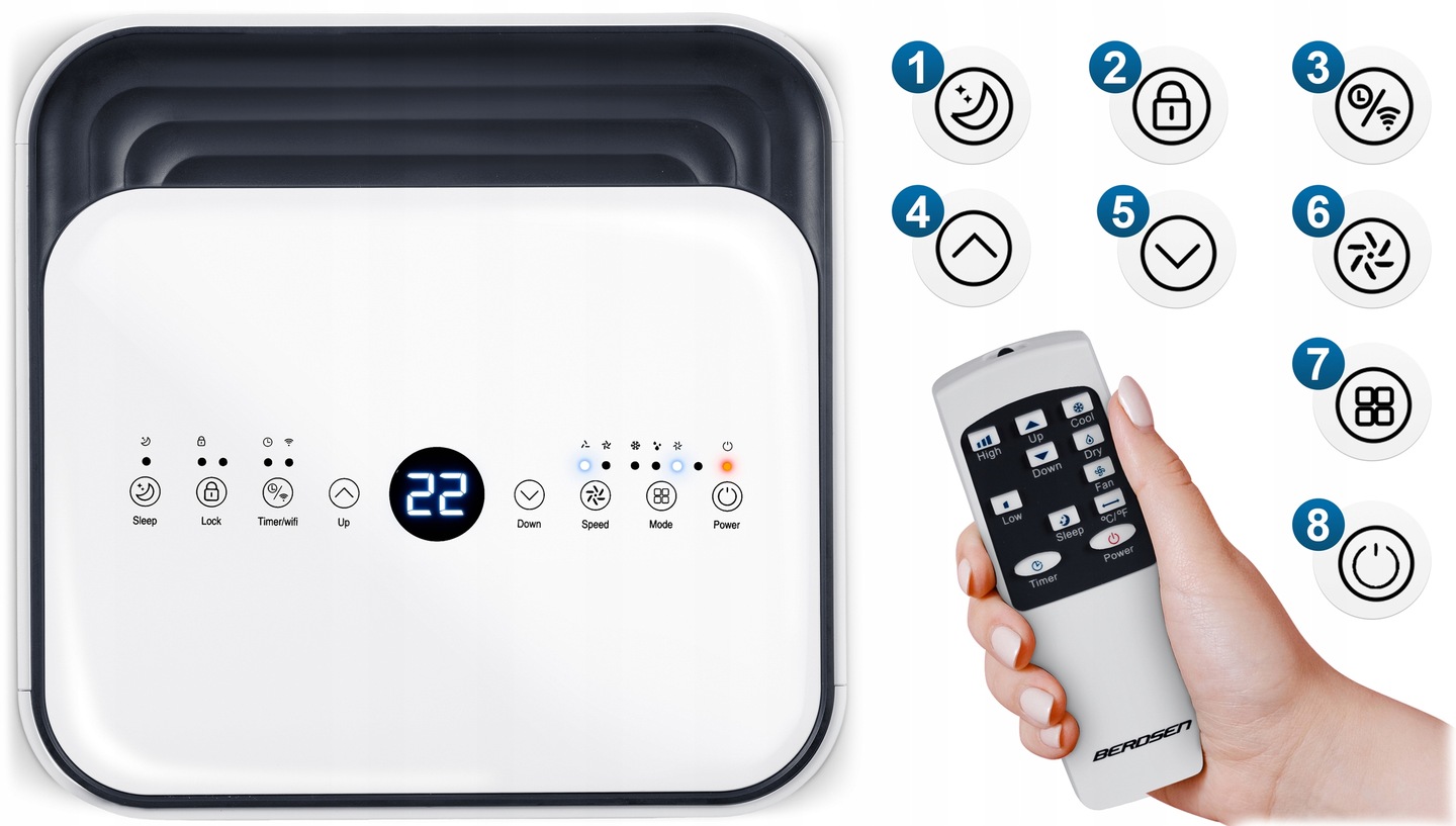 Prenosna klimatska naprava Berdsen BD-582, 2600 W | Berdsen