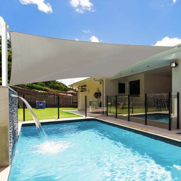 Sence za teraso, 4x4 m, sive barve | Moderni dom