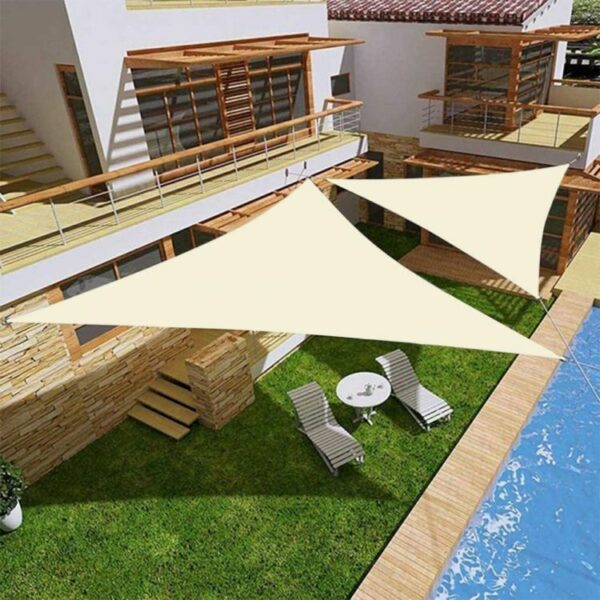 Trikotno senčilo za teraso, 5x5x5m, bež | Modern Home
