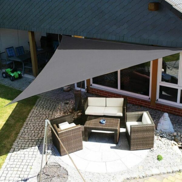 Trikotno senčilo za teraso, 5x5x5m, sivo | Modern Home
