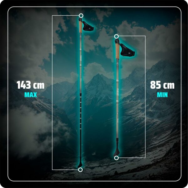 Pohodne palice NS-383, 143 cm, zelene | Neo-Sport