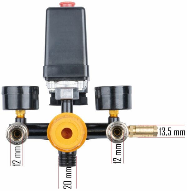 Tlačno stikalo za kompresor, 1/4" | PM-KO-24T-50T-V2-WY