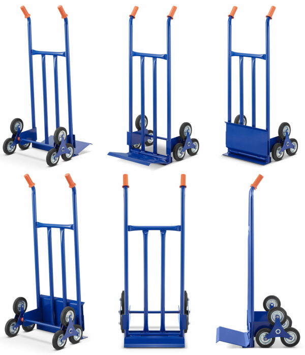 Transportni voziček, stopniščni, 200 kg, moder | HIGHER