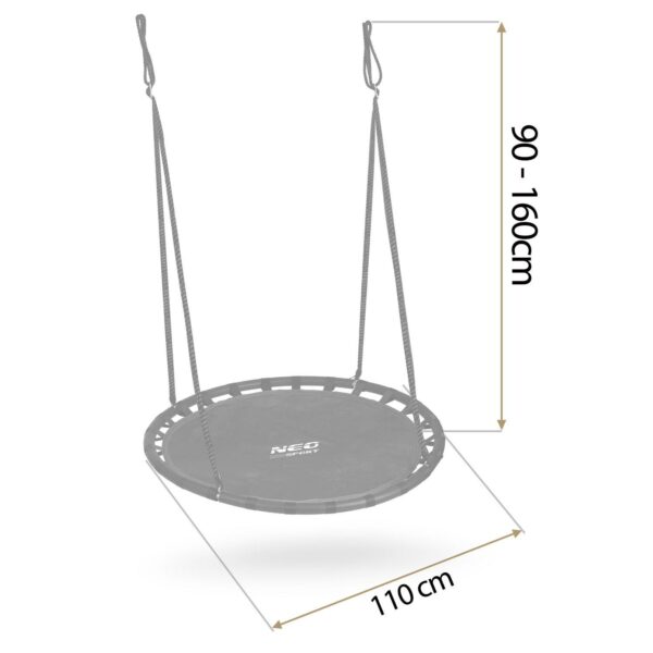 Vrtna gugalnica štorkljino gnezdo, 110 cm, črna | Neo-Sport