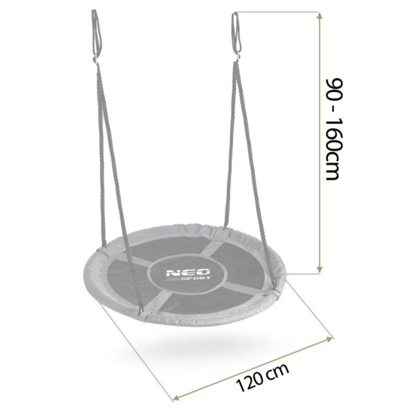 Vrtna gugalnica štorkljino gnezdo, 120 cm, siva | Neo-Sport