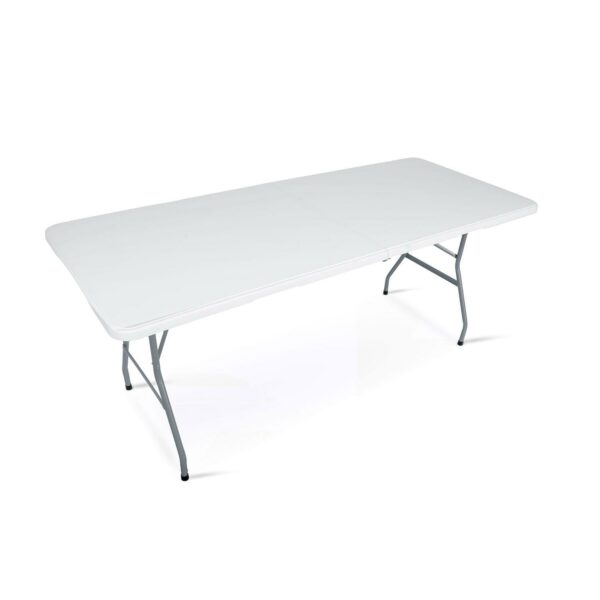 Zložljiv vrtni set, miza + 2 klopi, 180 cm, bela | Plonos