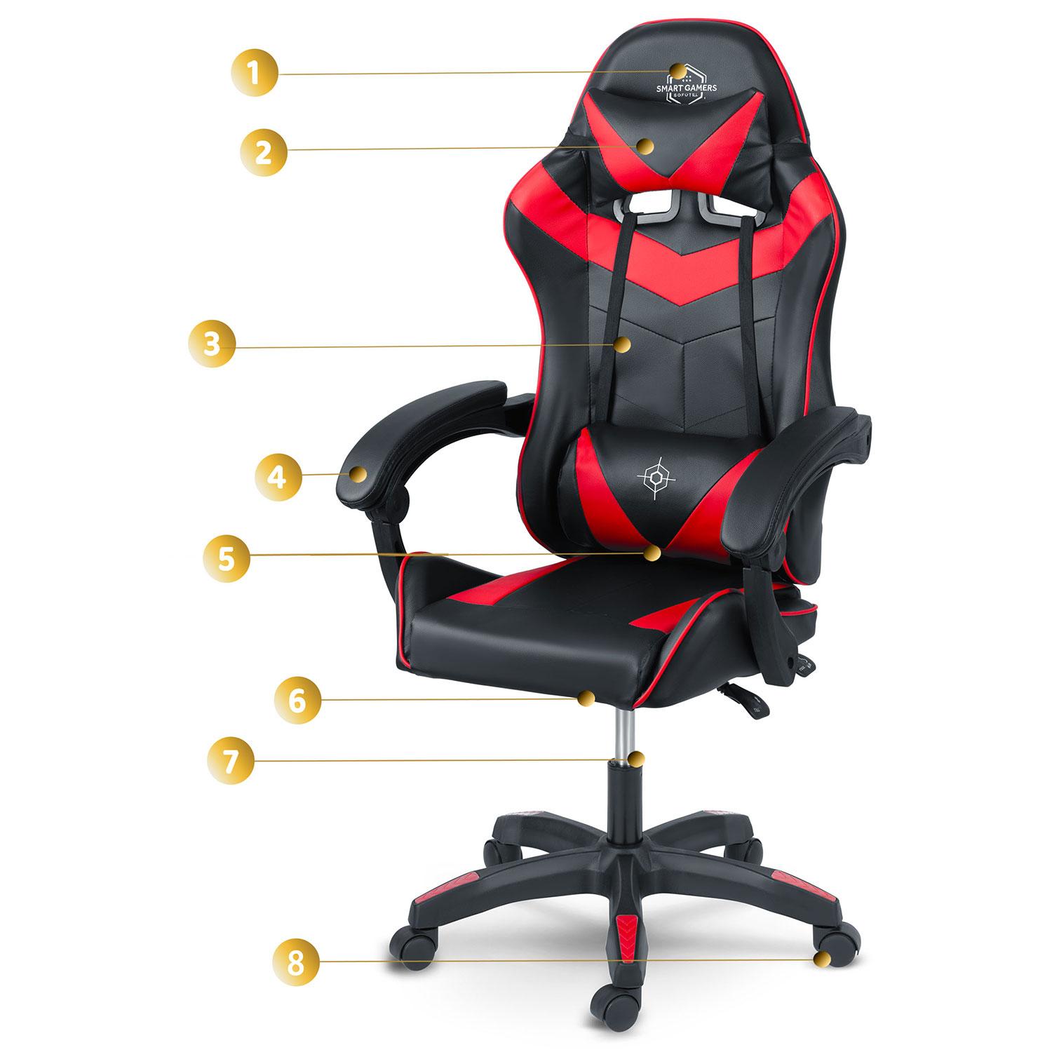 Igralni stol Draknor, črno-rdeč | Sofotel