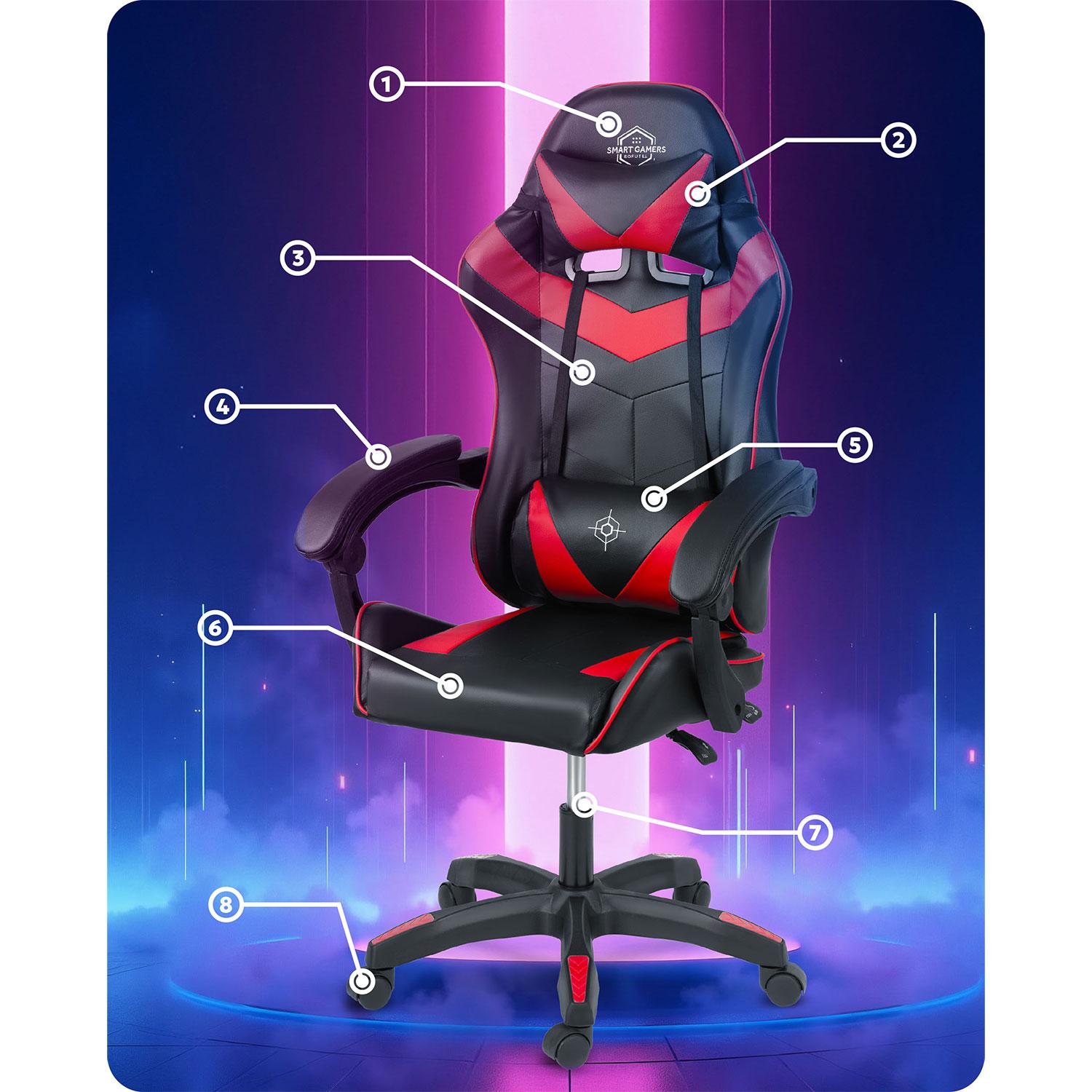 Igralni stol Draknor, črno-rdeč | Sofotel