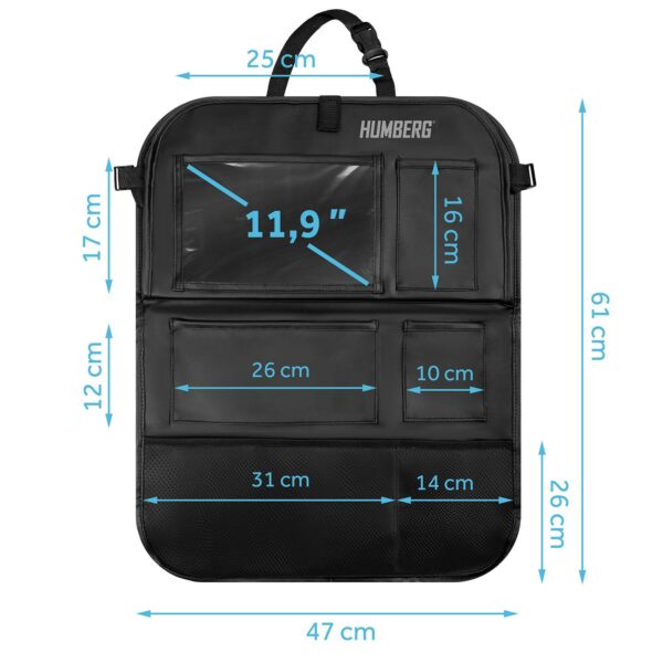 Organizator za avto z mizico HM-993, črn | Humberg