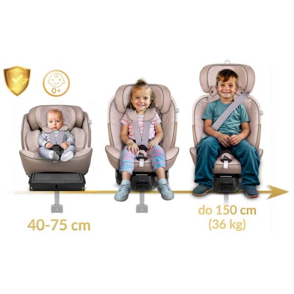 Avtosedež Aero Line, ISOFIX, 0–36 kg, bež | Nukido