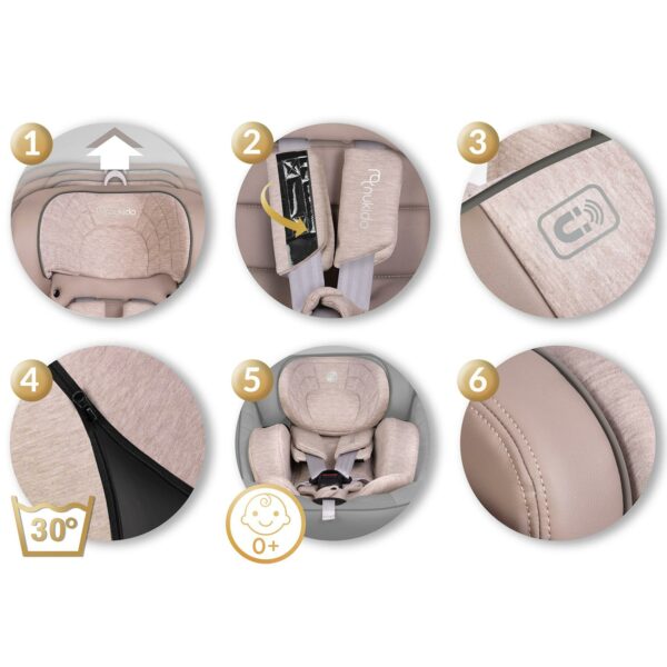 Avtosedež Aero Line, ISOFIX, 0–36 kg, bež | Nukido