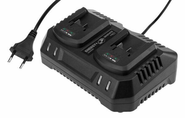 Dvojni polnilnik za baterije Energy+, 21V | GRAPHITE