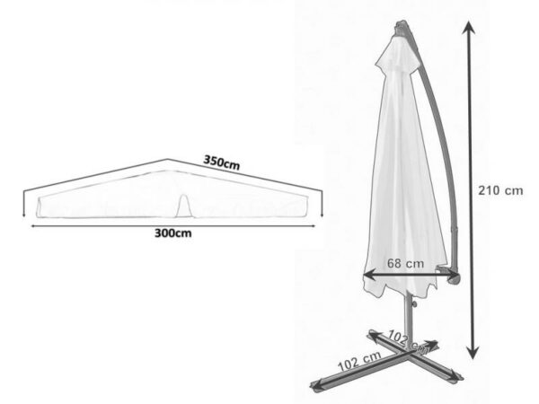 Vrtni senčnik, 3 m, zelen, Garden Line | GAO2859