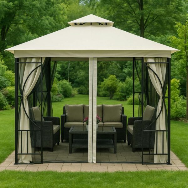 Komarnik za paviljon, 3x3m, bež | MultiGarden