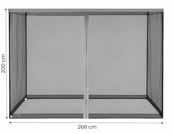 Komarnik za paviljon, 3x3m, siv | MultiGarden - Image 2