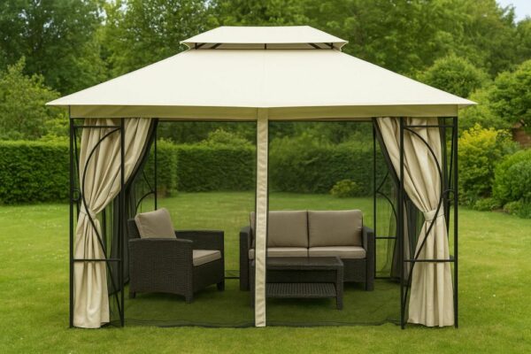 Komarnik za paviljon, 3x4m, bež | MultiGarden