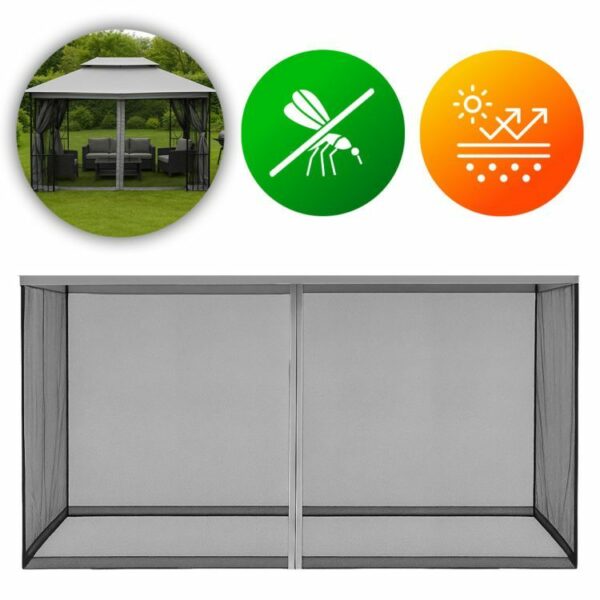 Komarnik za paviljon, 3x4m, siv | MultiGarden