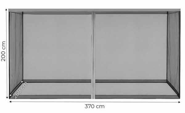 Komarnik za paviljon, 3x4m, siv | MultiGarden