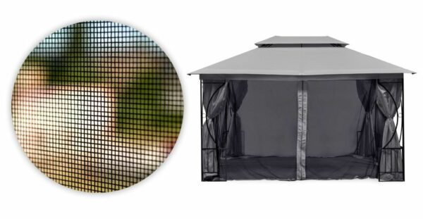 Komarnik za paviljon, 3x4m, siv | MultiGarden