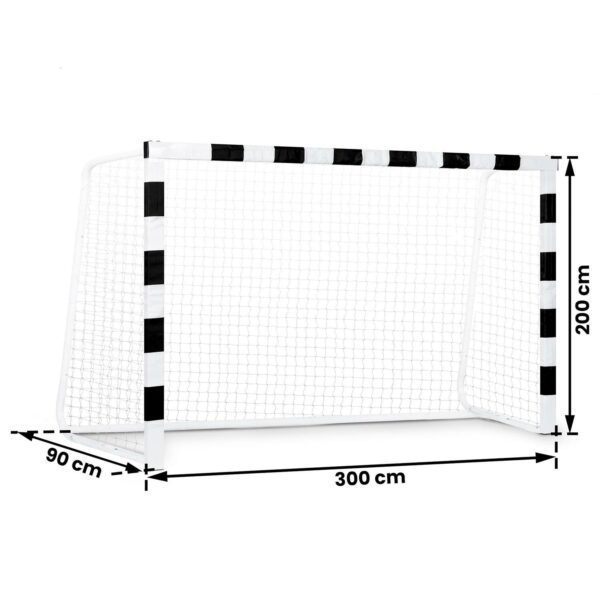 Nogometni gol NS-465, 300x200x90cm, črno-bel | Neo-Sport