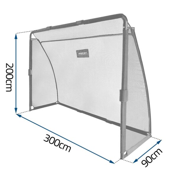 Nogometni gol NS-497, 300x200x90cm, črn | Neo-Sport