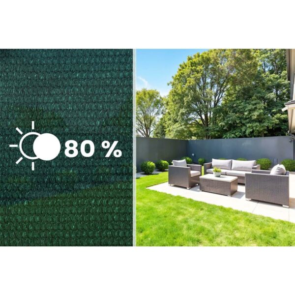 Senčna mreža + 50 sponk, 110 g/m2, 1,2 x 25 m, zelena | Plonos