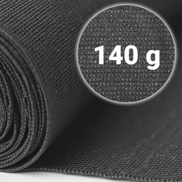 Senčna mreža + 50 sponk, 140 g/m2, 1,2 x 25 m, siva | Plonos