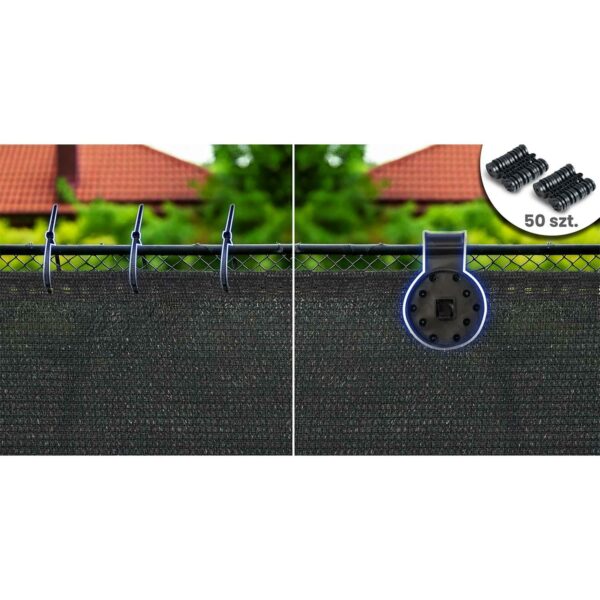 Senčna mreža + 50 sponk, 140 g/m2, 1,2 x 25 m, siva | Plonos