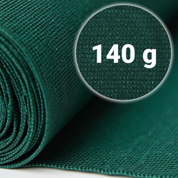 Senčna mreža + 50 sponk, 140 g/m2, 1,2 x 25 m, zelena | Plonos