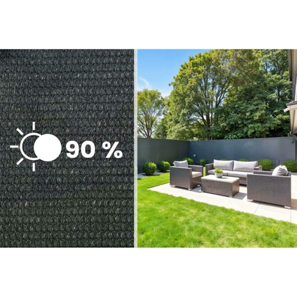 Senčna mreža + 50 sponk, 140 g/m2, 1,2 x 50 m, siva | Plonos