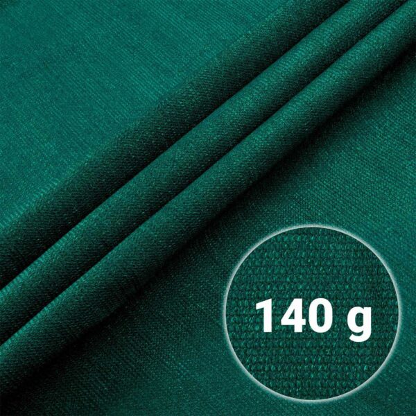 Senčna mreža + 50 sponk, 140 g/m2, 1,2 x 50 m, zelena | Plonos