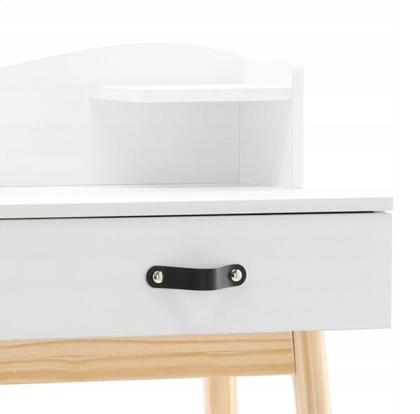 Toaletna mizica z ogledalom, 100x40x139 cm | bela